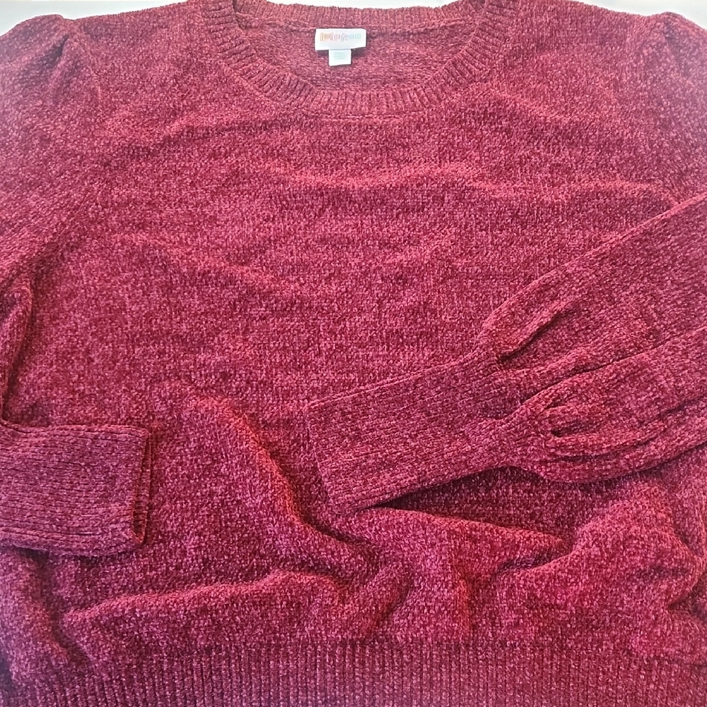 LuLaRoe Piper Deep Red Knit Sweater